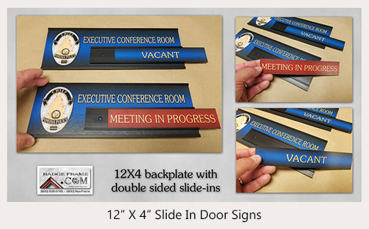 12" X 4" Slide In Door Signs